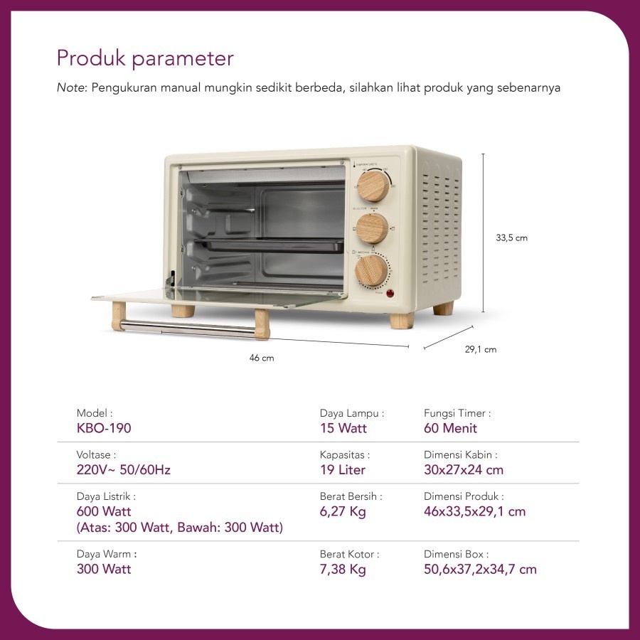 Jual Oven Listrik Kirin Kbo Omni Liter Oven Listrik Low Watt