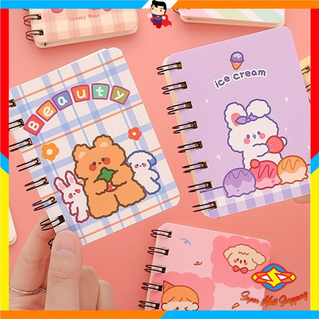 Jual SMS Notebook Ring Motif Kartun Buku Catatan Memo Spiral Buku Tulis
