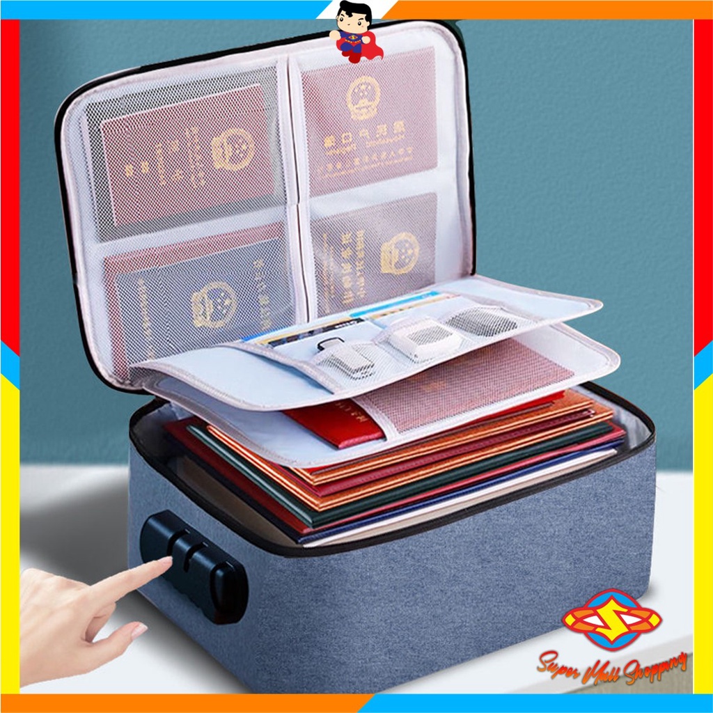 Jual SMS Tas Penyimpanan Dokumen 3 Layer Storage Bag Sertifikat File ...
