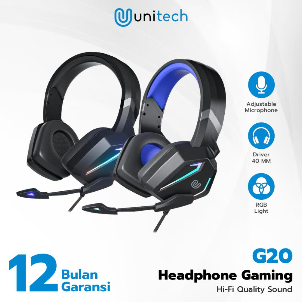 Jual NEW! Headset Gaming + Microphone Unitech Headphone G20 Gaming LED ...
