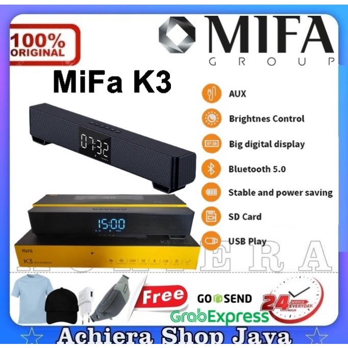 Jual MiFa K3 Speaker Bluetooth Soundbar Mini Stereo Original | Shopee ...