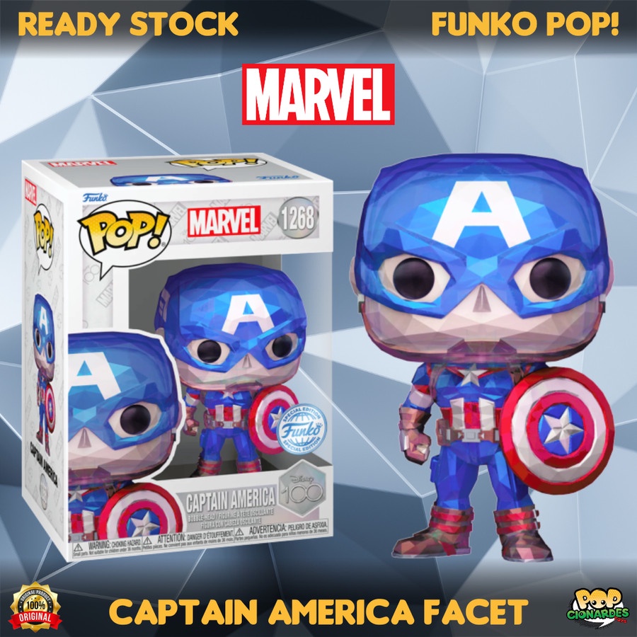 Jual Funko POP Marvel Disney 100th - Captain America Facet #1268 ...