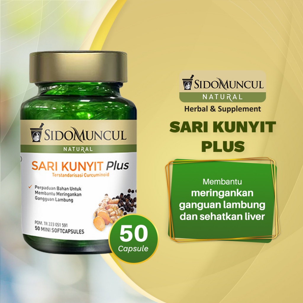 Jual Sido Muncul Natural Sari Kunyit Plus Soft Capsule 50 Kapsul Meringankan Gangguan Lambung 2228