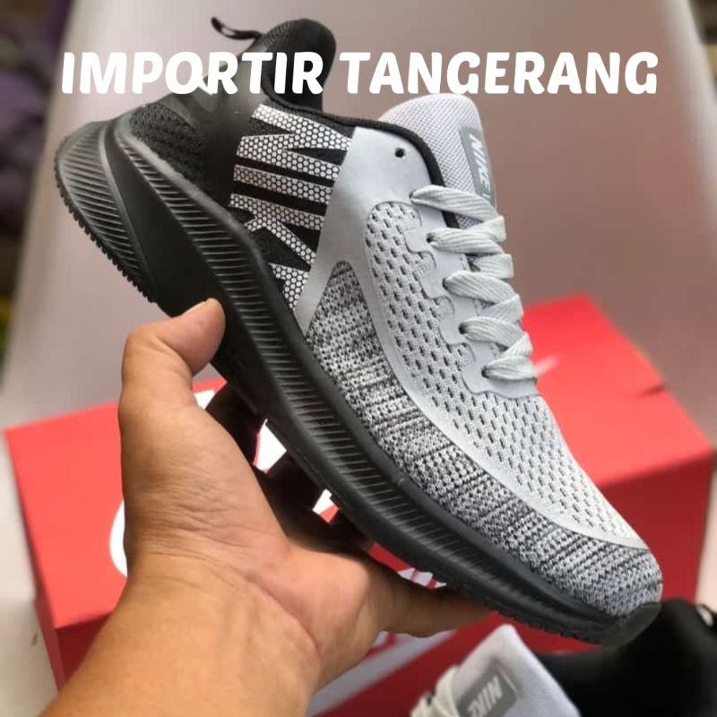 Jual Sepatu runing pria abu hitam polos original vietnam running cowok ...