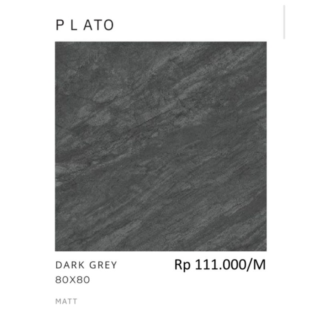 Jual Granit Matt Motif Cemento Warna abu tua Plato Ukuran 80x80 by