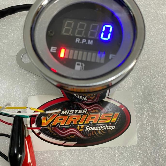 Jual PROMO RPM DIGITAL PLUS AMPER BENSIN LED MODEL BULAT HITAM ...