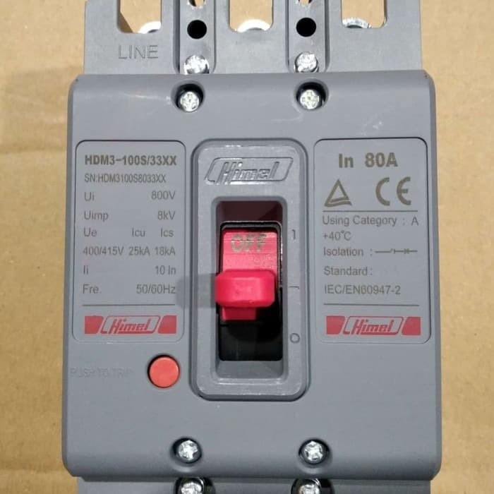 Jual MCCB Case Circuit Breaker Himel HDM3100S8033XX 3P 80A / 25kA 3POLE ...