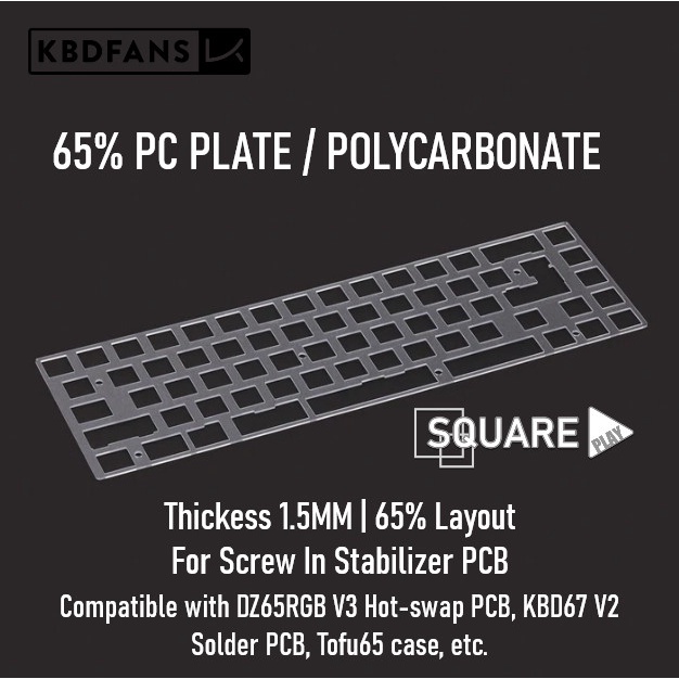 Jual 65% PC POLYCARBONATE PLATE for Screw In Stabilizer PCB - KBDFANS ...