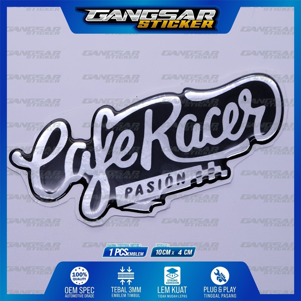 Jual emblem motor custom cafe racer / emblem tangki motor cafe racer ...
