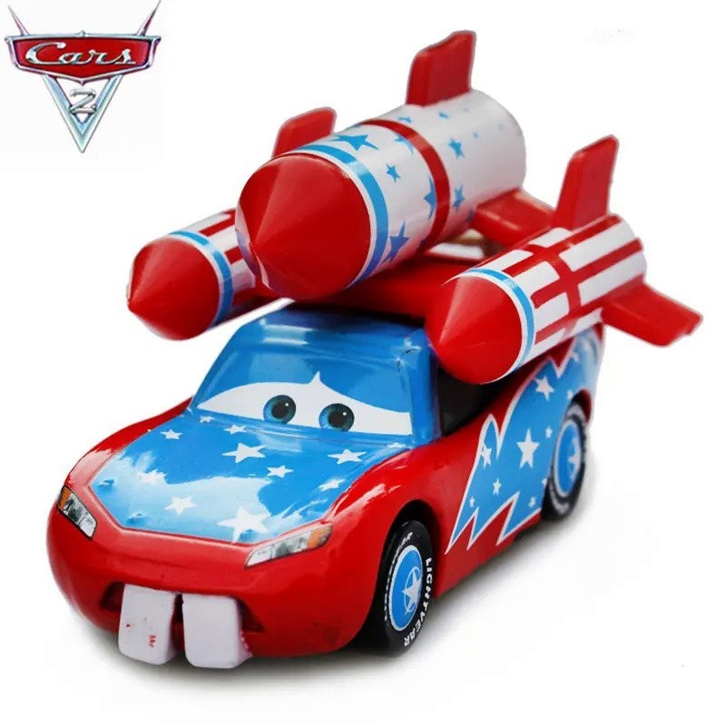 Jual Disney Pixar Cars 2 Blue Rocket Lightning McQueen 1:55 Logam ...