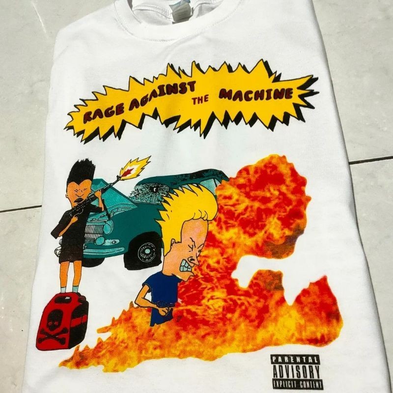 Jual baju kaos Rage Against The Machine x Beavis and Butthead | Shopee ...