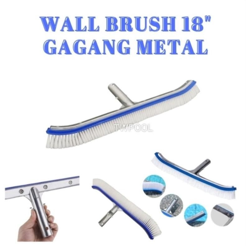 Jual FANTASTIS Pool brush sikat kolam renang gagang metal ukuran 45 cm