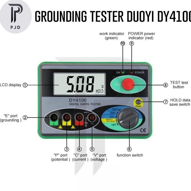 Jual Duoyi Digital Earth Grounding Tester Dy4100 Ground Resistance ...