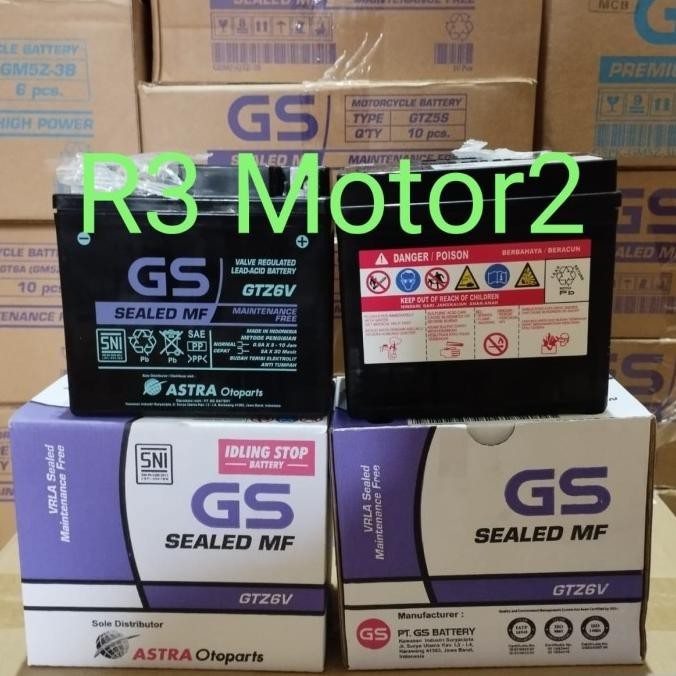 Jual Harga Promo Aki Gs Astra Gtz6V Mf Original Vario 125, Vario 150