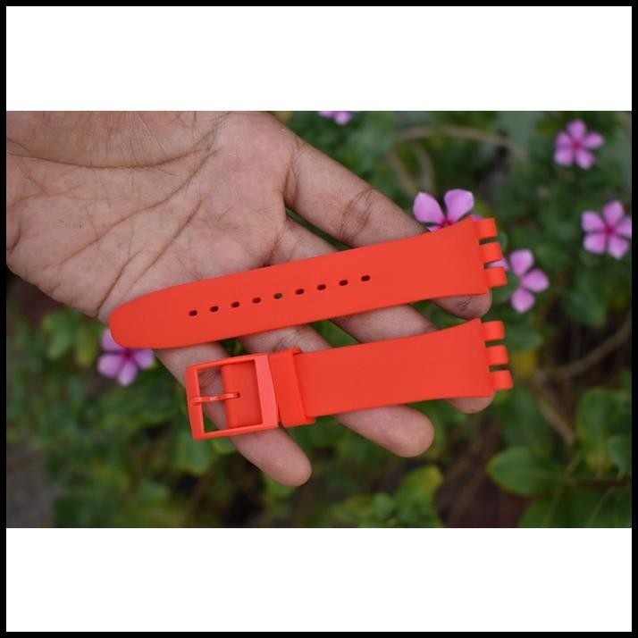 Jual Termurah Strap Swatch Red 19mm Tali Swatch Irony Diaphane Chrono