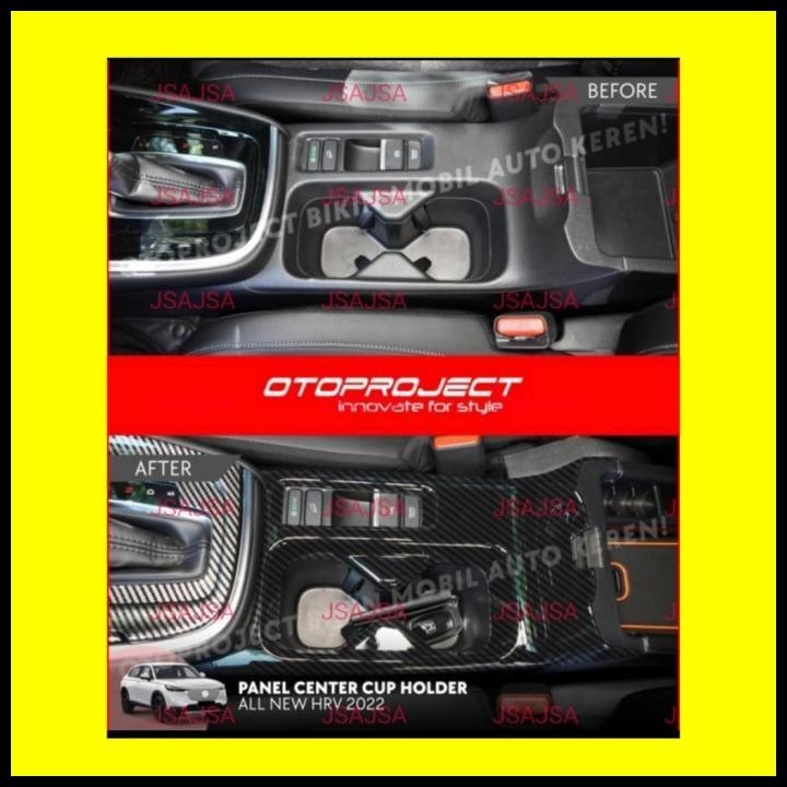 Jual DISKON PANEL CENTER CUP HOLDER HONDA HRV 2022 2023 UP HITAM WOOD
