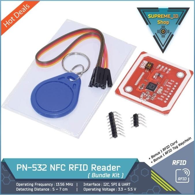 Jual Pn532 Pn-532 Wireless Nfc Rfid Reader 13.56 Mhz Module V3 Bundle ...