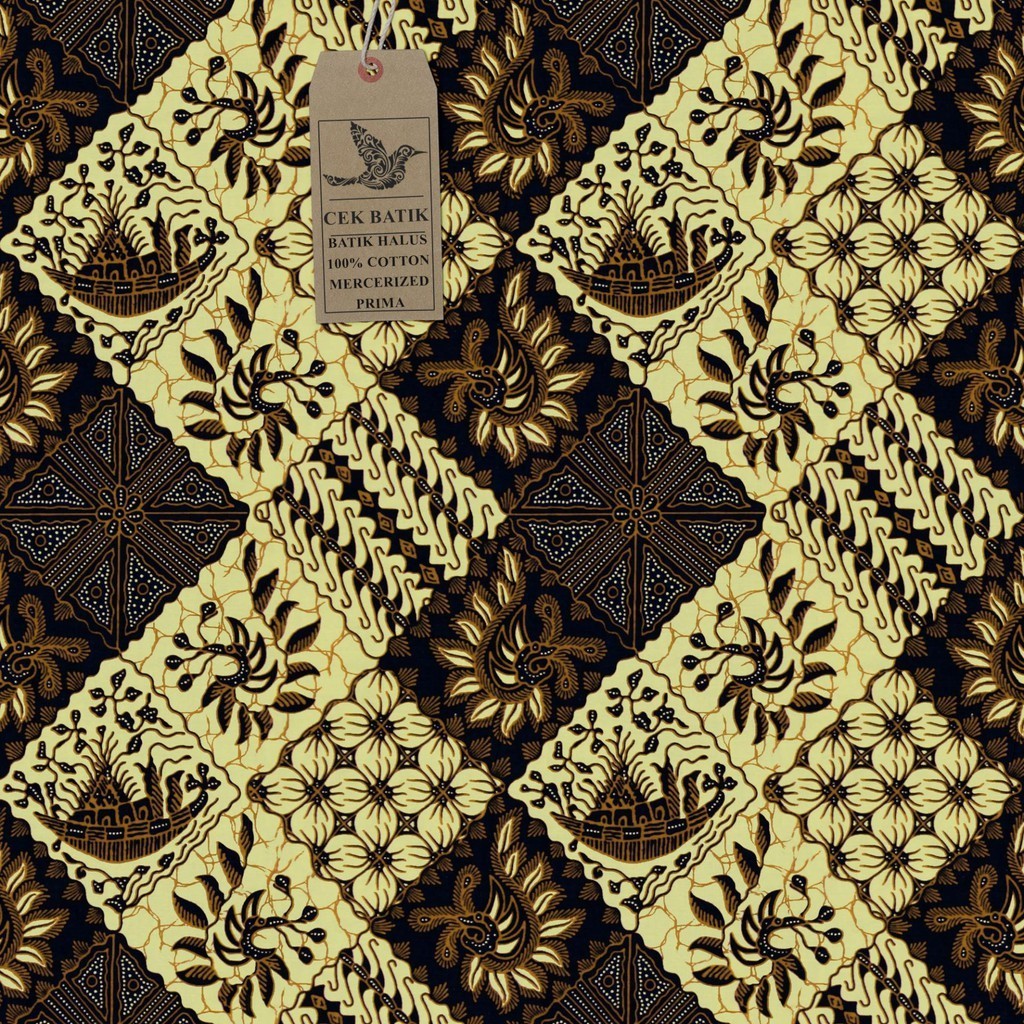 Jual Kain Exc Prima Motif Batik Sidomukti Modifikasi Sogan Classic Putih Susu Kekuningan