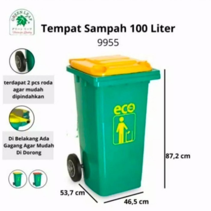 Jual Atari 9955 Kotak Tempat Sampah 100 Liter Roda Eco Dustbin | Shopee ...