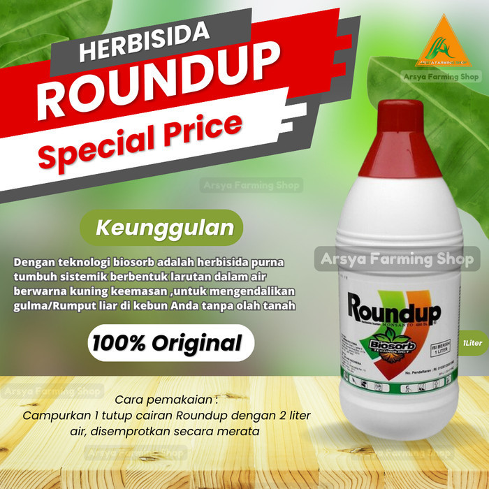 Jual Harga Disc Roundup 486 Sl 1 Liter Obat Pembasmi Rumput Liar