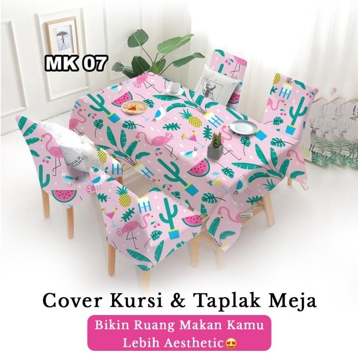 Jual Dining Room Cover Kursi Dan Taplak Meja Makan Set Sarung Bangku