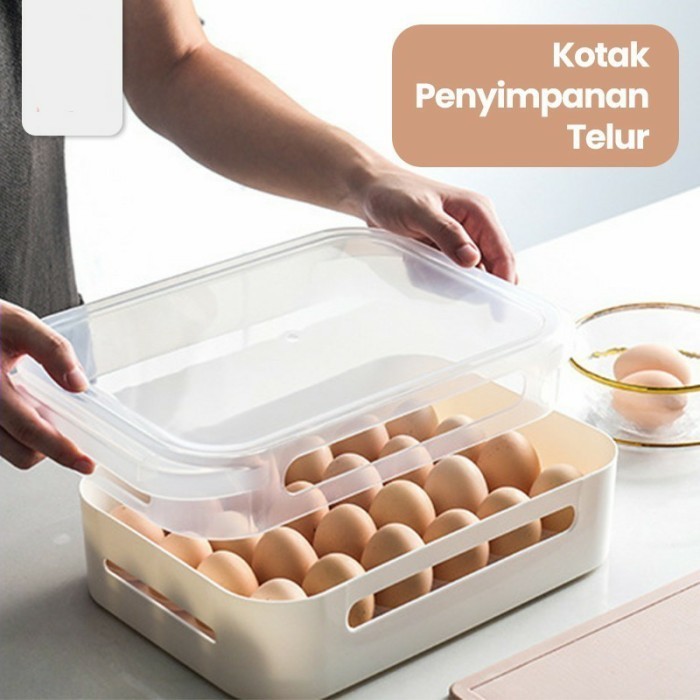 Jual RAK PENYIMPANAN TELUR/BOX TELUR/FOOD STORAGE/KULKAS ORGANIZER ...