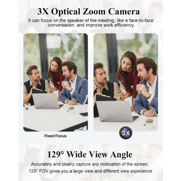SUFUL Tenveo NV3U Caméra PTZ 3x USB pour vidéoconférence Zoom optique – LBD66