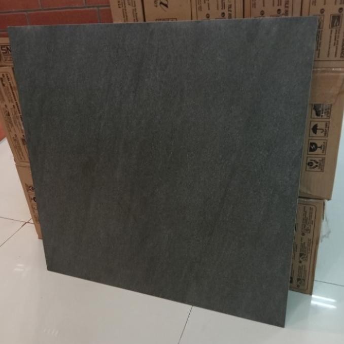 Jual Estetik Granit Lantai Garasi Carport 60X60 Aquani Dark Grey Kasar ...