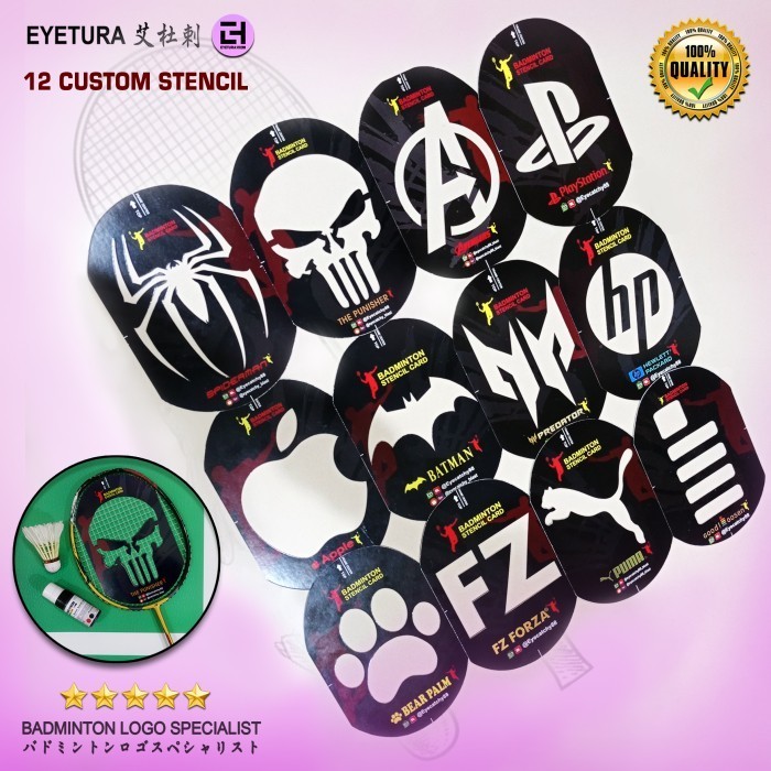Jual Cetakan / Logo Raket / Stencil Card Badminton - CUSTOM LOGO + 1 ...