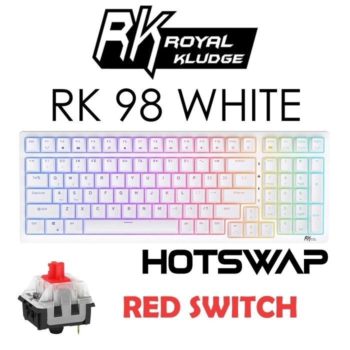 Jual New Royal Kludge Rk98 Rgb Mechanical Keyboard 3 Mode Wireless ...