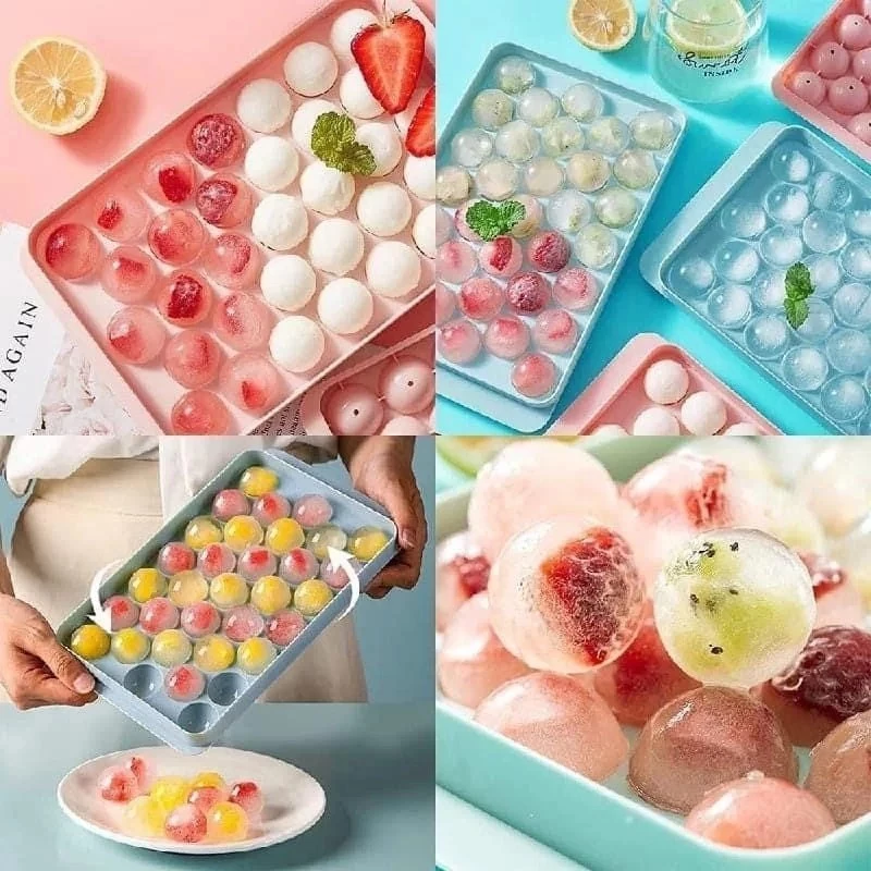Cetakan Jelly Es Batu Bulat 33 Butir Ice Ball Tray/ Bulat Cetakan Jelly Agar Agar | AutoStock