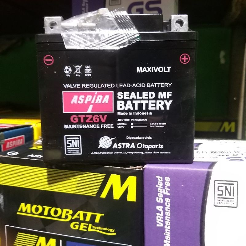 Jual Aki Motor Honda ADV/Supra GTR 150 GTZ6V 5ah ASPIRA ASTRA