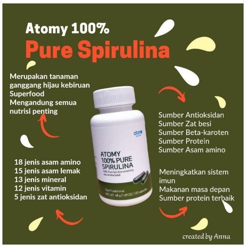 Jual Atomy Spirulina pure 100 original 120 Capsules Shopee Indonesia