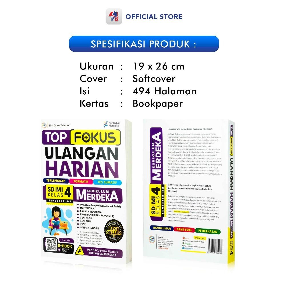 Jual Er Buku Ulangan Harian Kurikulum Merdeka Sd Top Fokus Ulangan