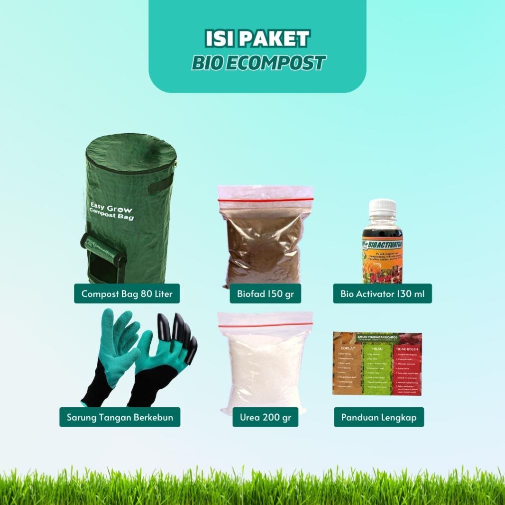 Jual PAKET BIO ECOMPOST COMPOST BAG 80 LITER KOMPOSTER TAS DAUR ULANG ...