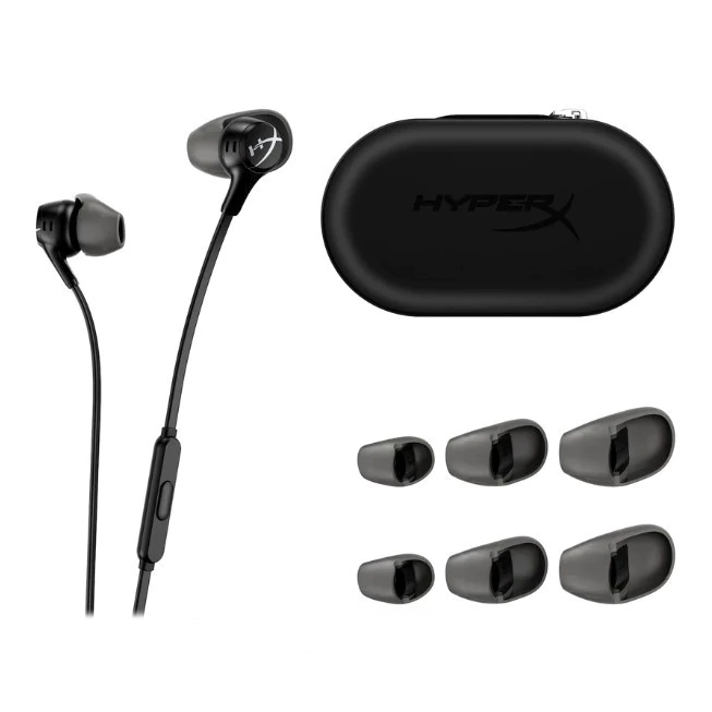 HyperX Earbuds Gaming Cloud II Wired - Red / Black Noise Cancelling Stereo Bass Android iOS Led RGB Microphone