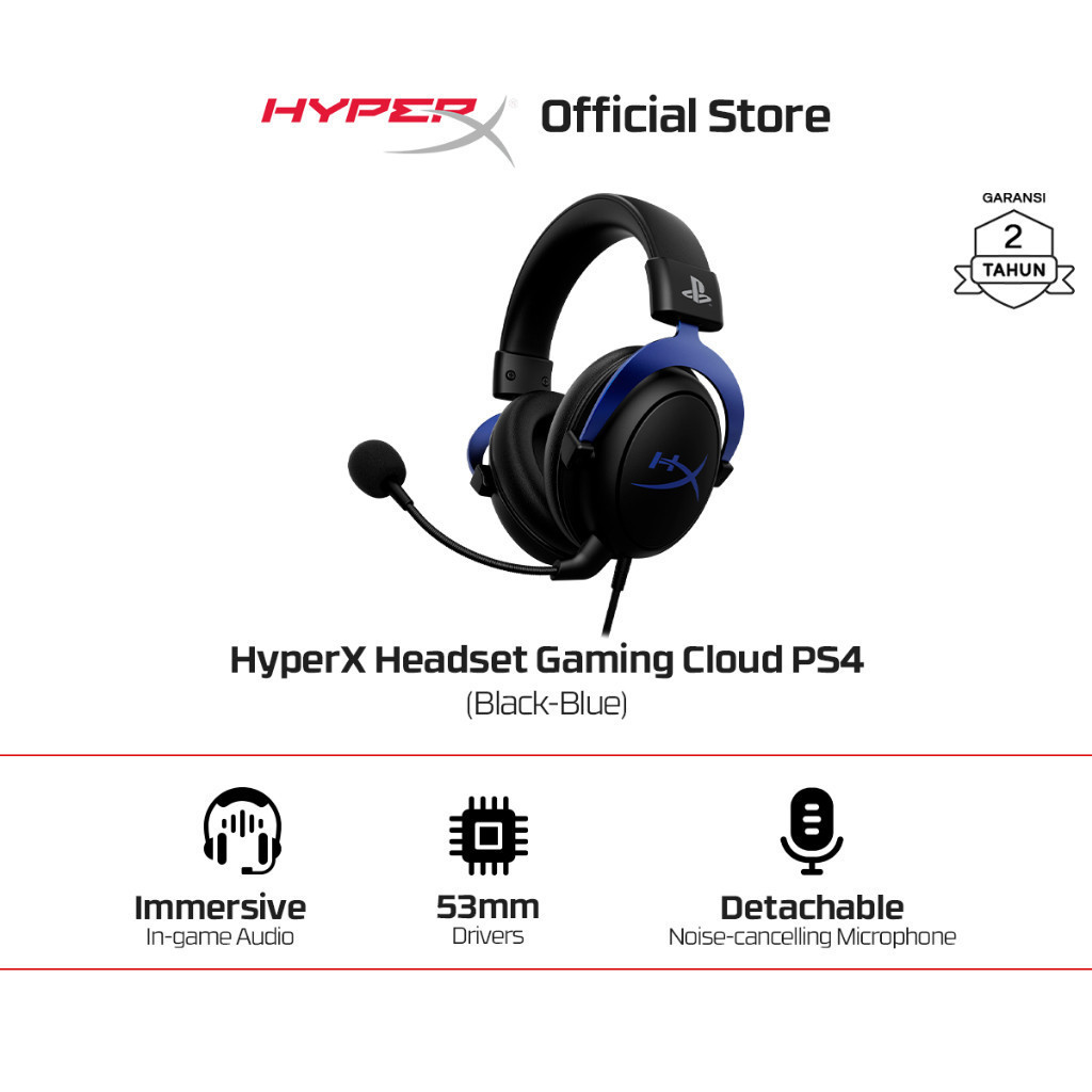 Jual HyperX Headset Gaming Cloud PS4 - Black-Blue | Shopee Indonesia