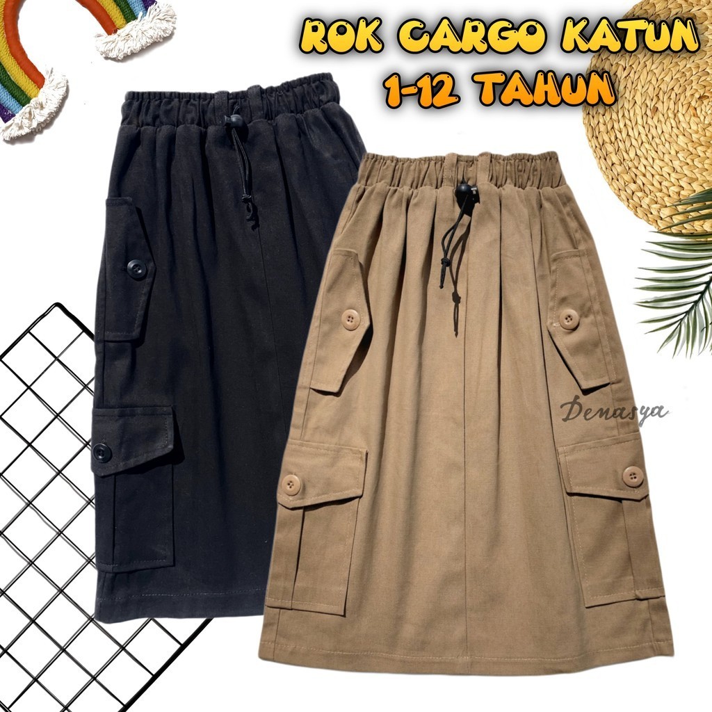 Jual ROK CARGO ANAK PEREMPUAN KEKINIAN / ROK CARGO KATUN ANAK 1-12 ...