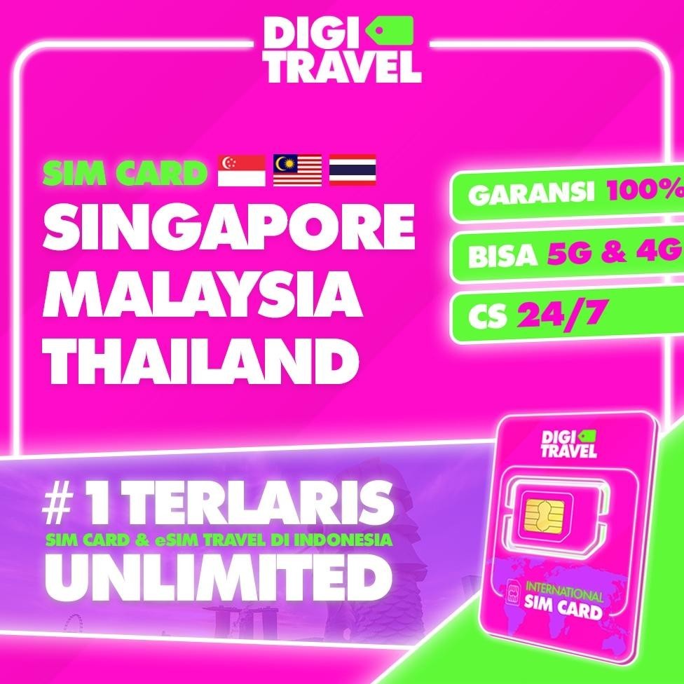 Jual DIGI TRAVEL SIM CARD SINGAPORE MALAYSIA THAILAND UNLIMITED SIMCARD SINGAPORE MALAYSIA