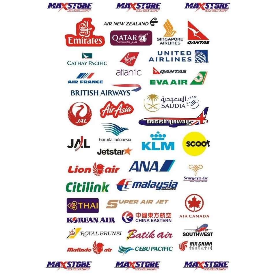 Jual sticker koper airlines series / sticker rimowa / sticker koper ...