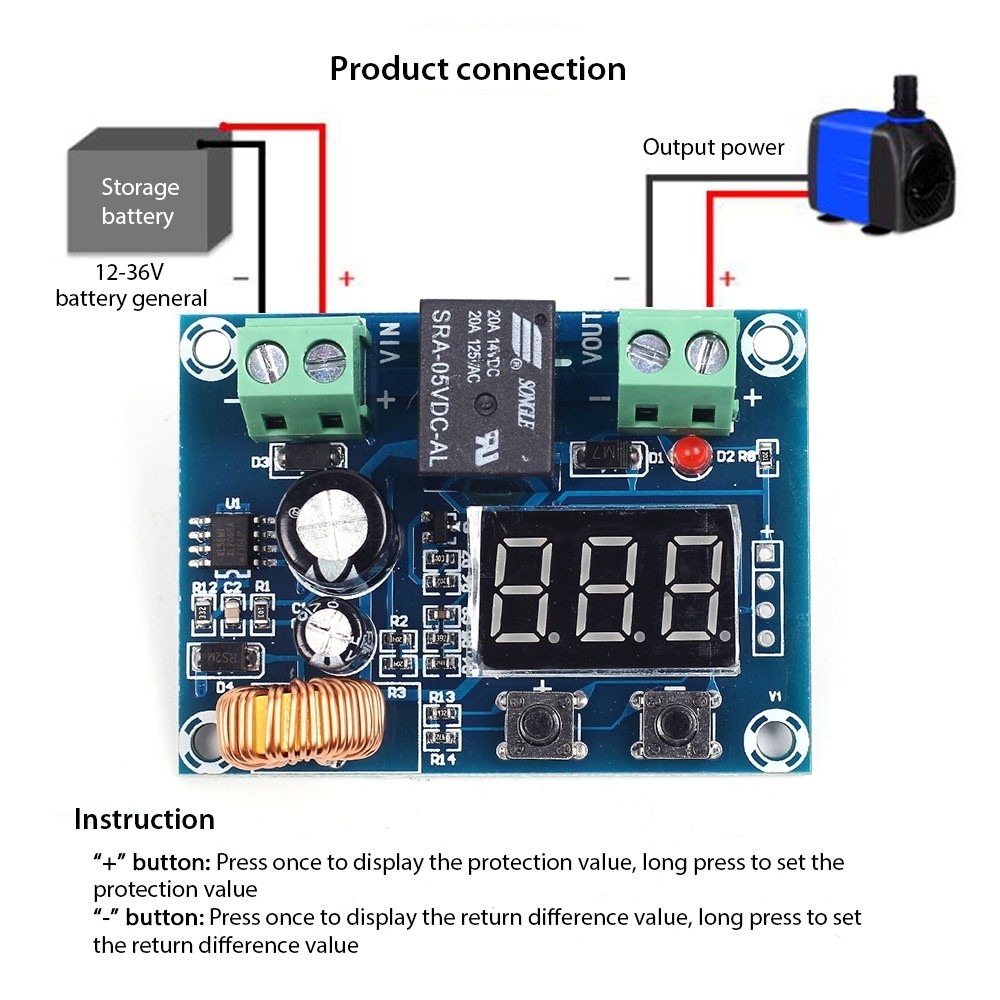Jual Modul LVD XH-M609 12-36V SP / Module Low Voltage Disconnect ...