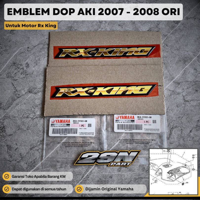 Jual EMBLEM BOX AKI RX KING 2007 2008 PEREDAM ORIGINAL | 3KA-F4161-60 ...