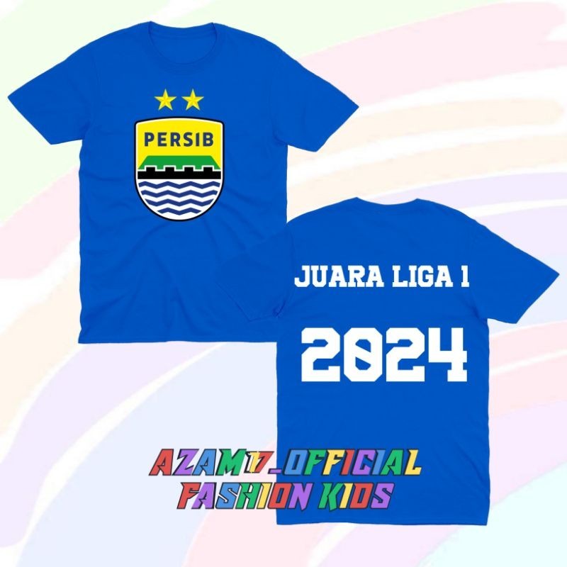 Jual Kaos Anak Baju Anak Persib Bandung Juara liga 1 2024 Kaos Tshirt ...