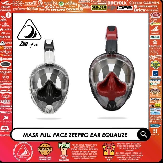 Jual NEW Full Face Snorkeling Mask M2101 Ear Equalizing Zeepro Same ...