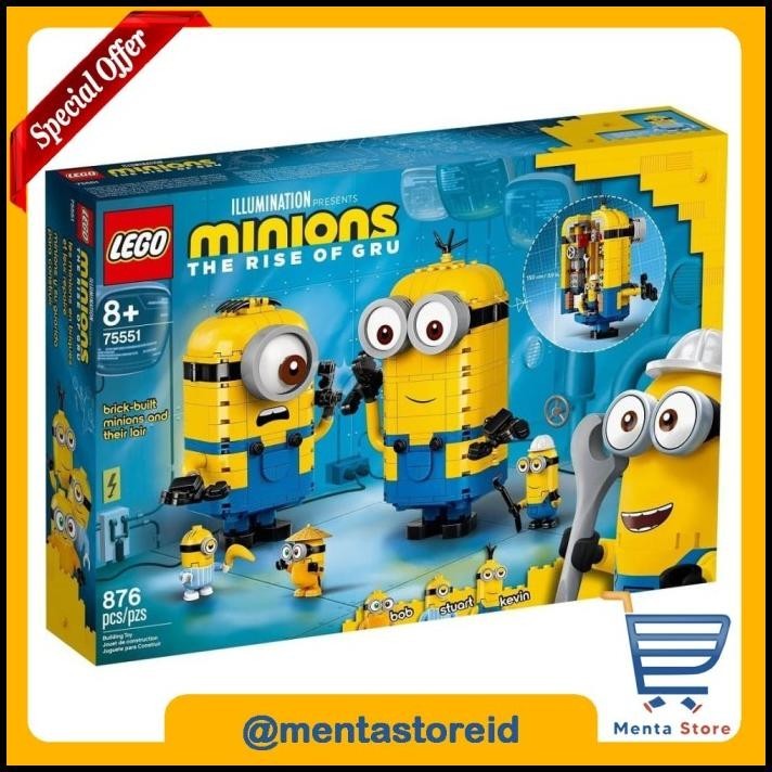 Jual LEGO MINIONS 75551 BRICK-BUILT MINIONS AND THEIR LAIR GRU MINION ...