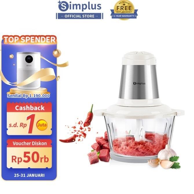 Jual Simplus Blender Daging 300W Chopper 2L Food Chopper Meat Grinder ...