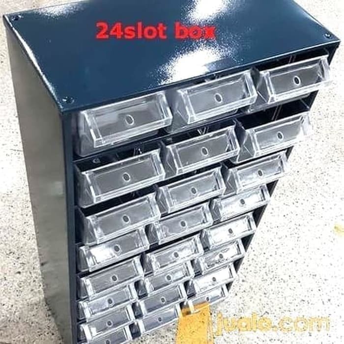 Jual Rak Komponen 24 Slot / Laci Frame Besi Rack Spare Part 24 Laci ...