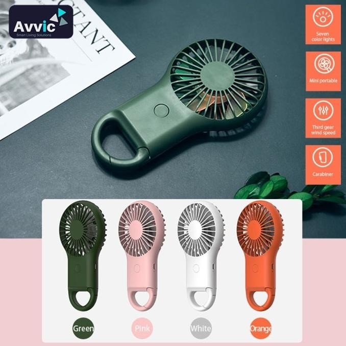 Jual AVVIC Roku Mini Fan Kipas Angin Mini Portable RGB Light ...