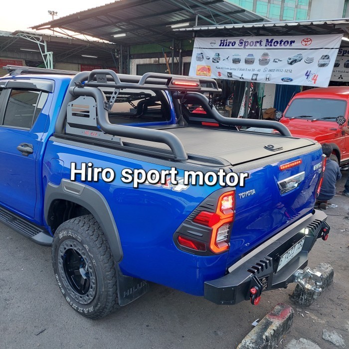Jual paket tutup bak rollerlid & rollbar + rack hilux triton ranger ...