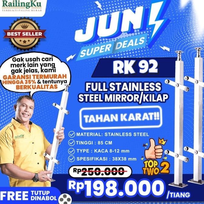 Jual Tiang Railing Stainless Rk 92 | Shopee Indonesia